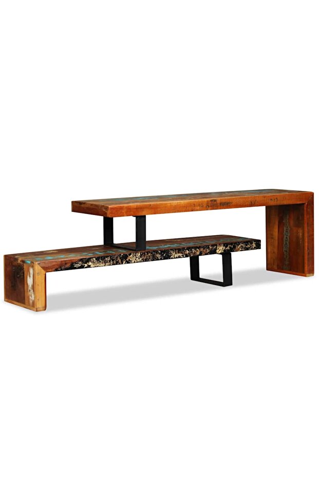 TV Stand Solid Reclaimed Wood - 4