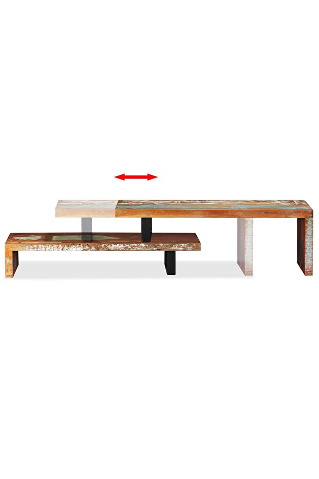 TV Stand Solid Reclaimed Wood - 7