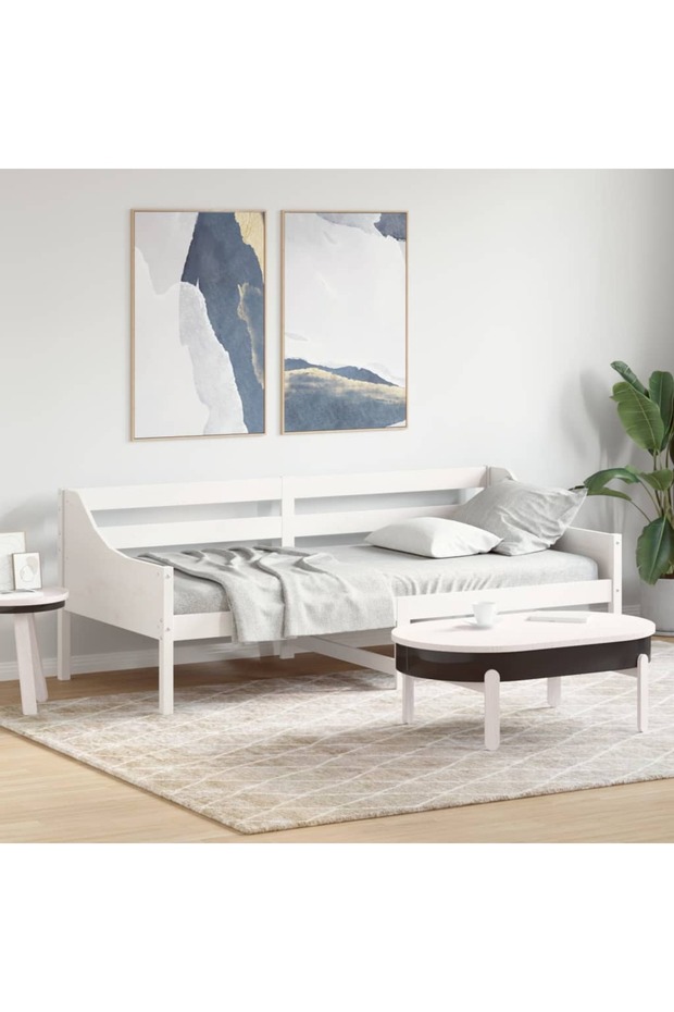 Day Bed without Mattress White 90x200 cm Solid Wood Pine