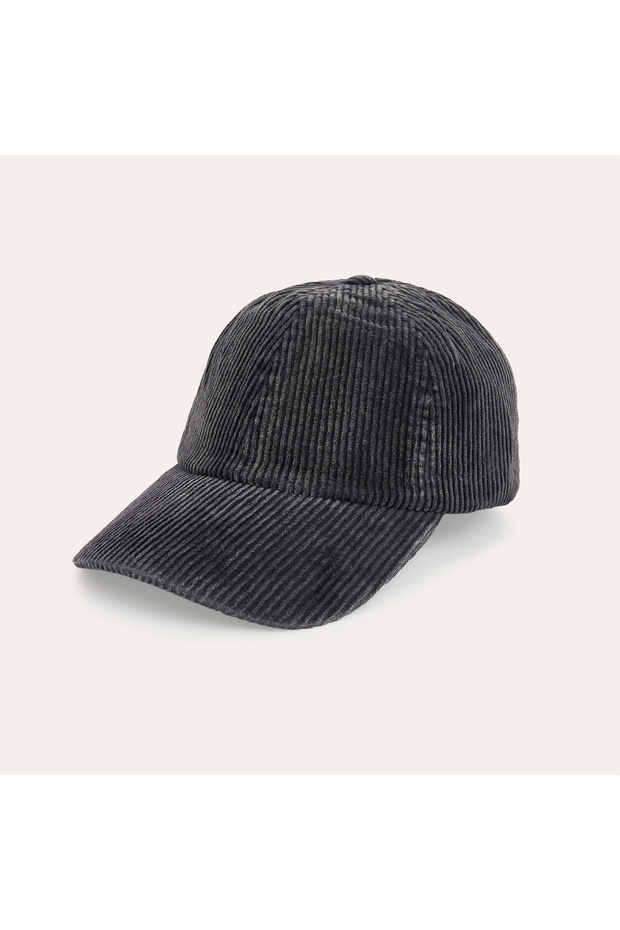 Men's Anthracite Velvet Textured Cap Hat