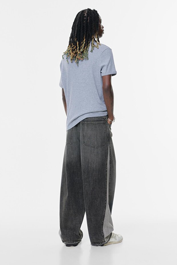 Süper bol panelli jean - 5