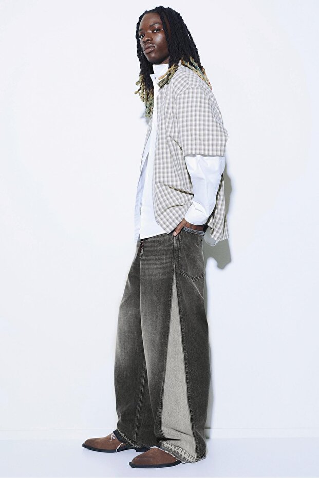 Süper bol panelli jean - 1