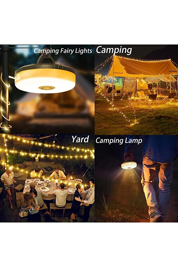 Outdoor Camping String Lights - 4-in-1 Multi-functional Portable String Lights (Colourful) - 2