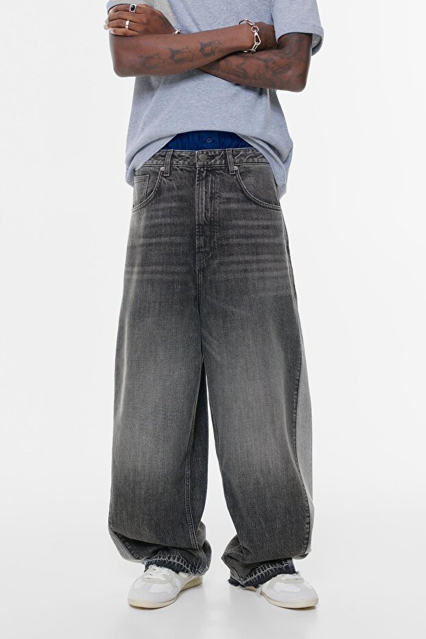 Süper bol panelli jean - 3