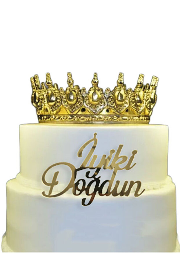 Plexiglass Happy Birthday Cake Topper 10X7 cm Gold
