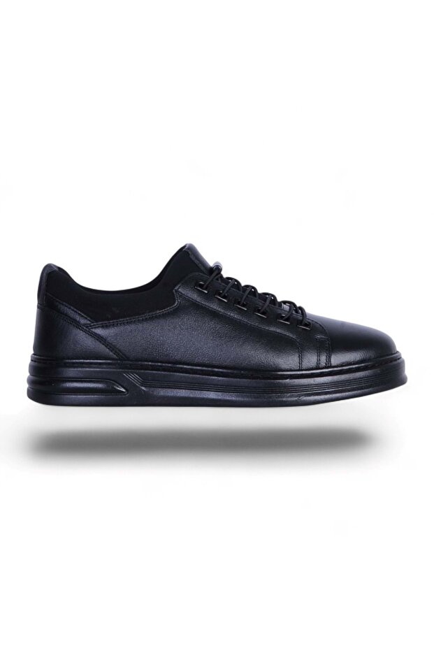 Comfort 585 black men's leather rubber sole shoes