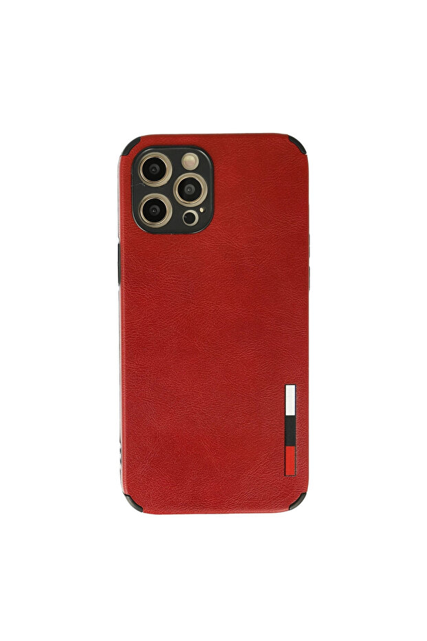 iPhone 12 Pro Max Case Loop Leather Silicone - Red - 1