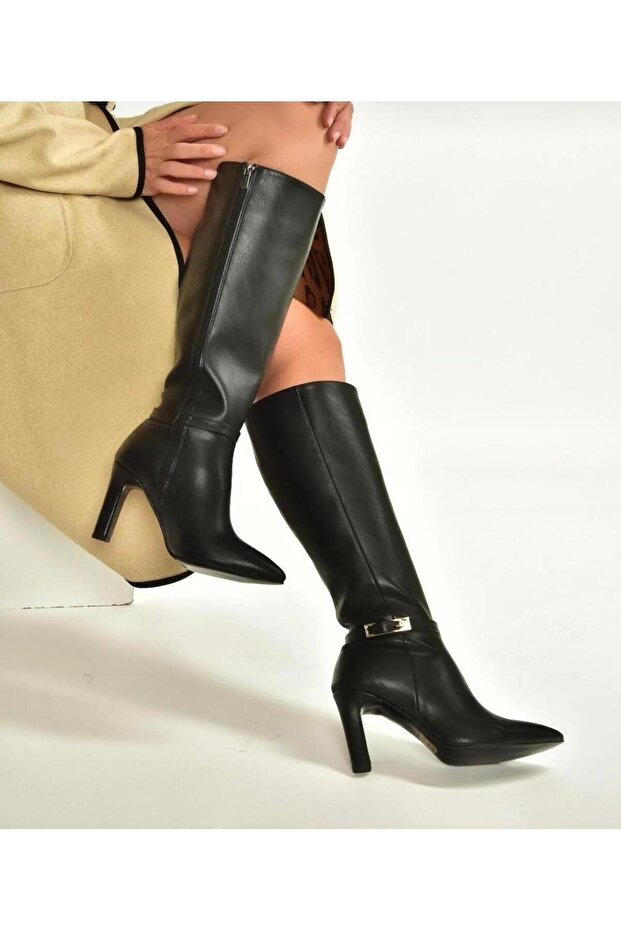 Kalın Topuklu Kadın Çizme - 2