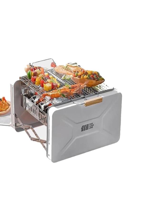 Locaupin Folding Portable Barbecue Grill,Stainless Steel Grid Charcoal Grill