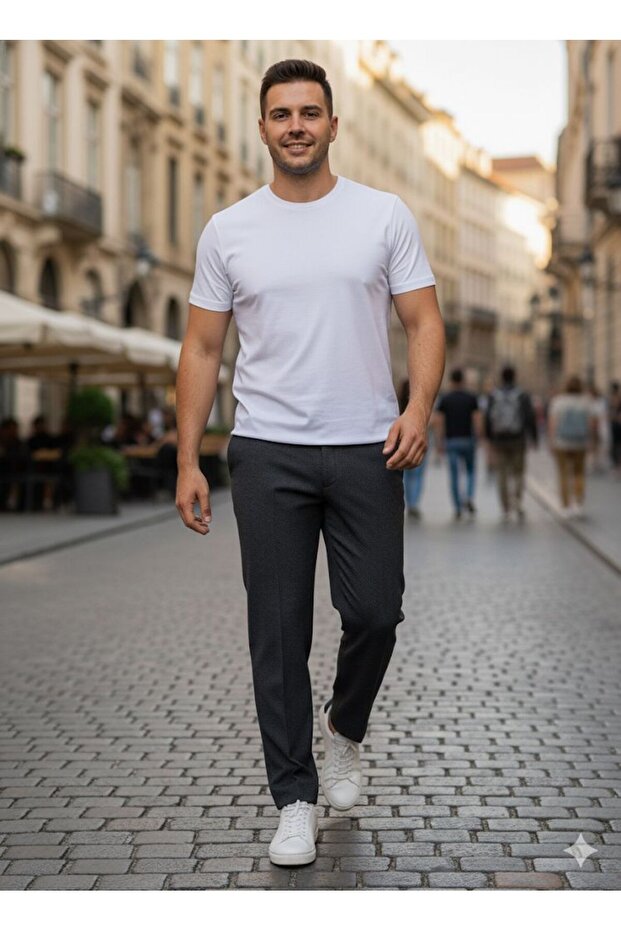 Wool Regular Fabric Trousers-60382