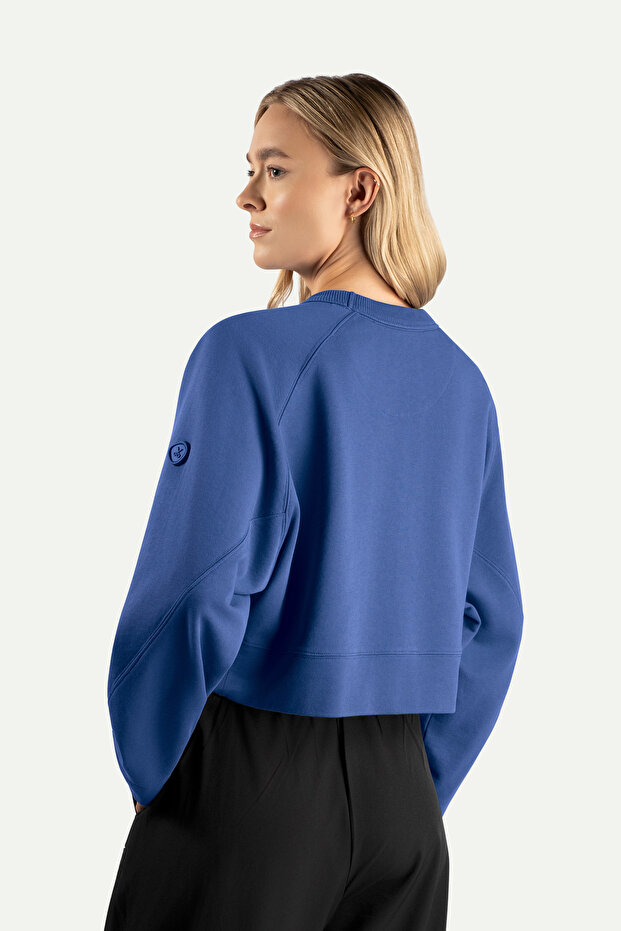 Kadın Basic Regular Crop Sweatshirt - Ruvien - Comet - 8