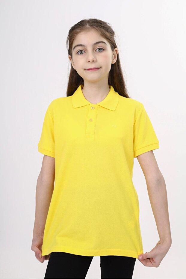 Unisex Polo Neck Buttoned Long Short T-Shirt