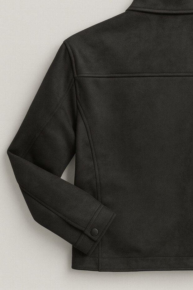 Premum Basic Slim Fit Süet Ceket - 4