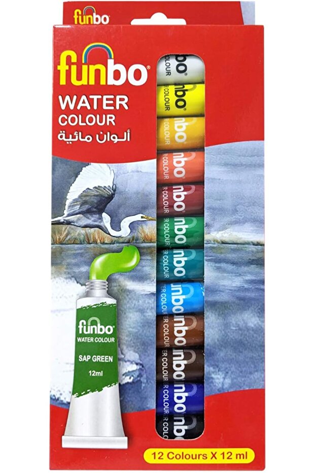 Watercolor Paint Set, 12 Colors x 12ml Tubes