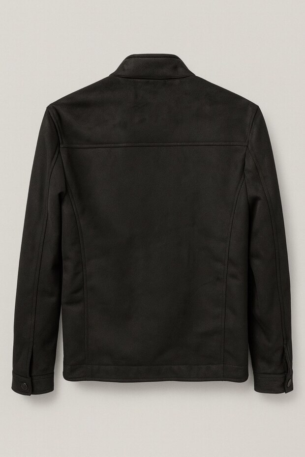 Premum Basic Slim Fit Süet Ceket - 3