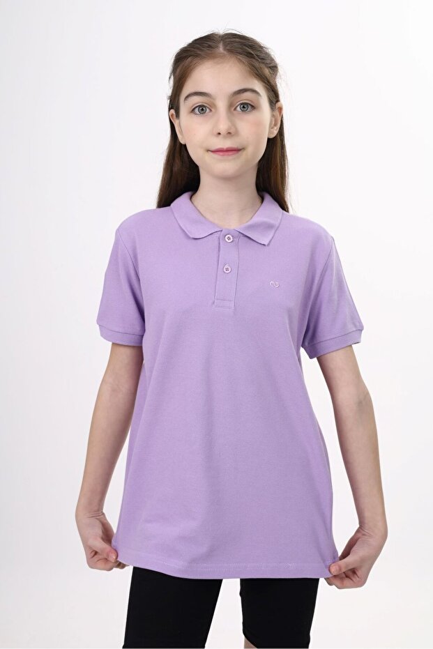Unisex Polo Neck Buttoned Long Short T-Shirt
