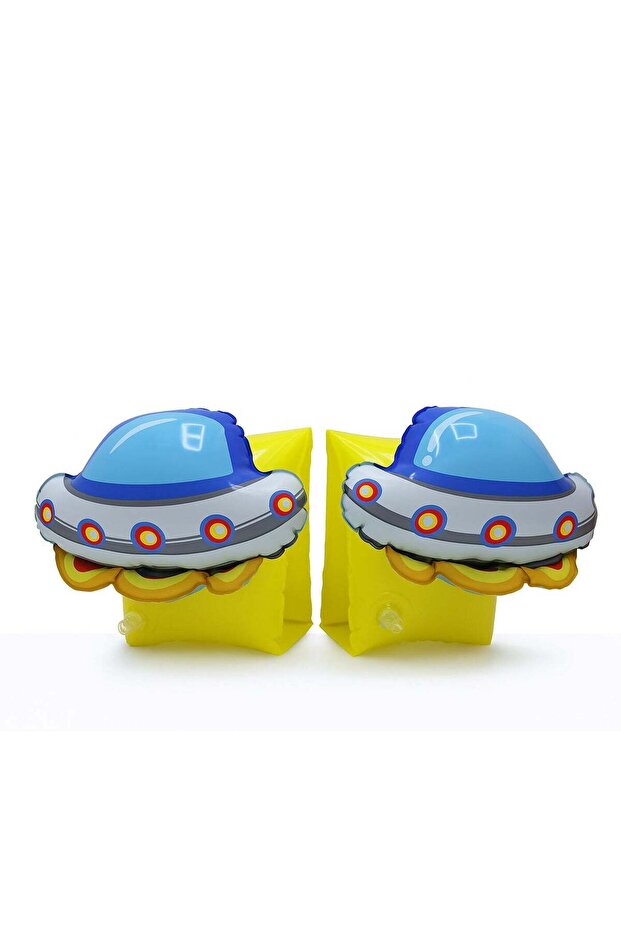 Kids Inflatable Arm Bands Spaceship Style Floaties for Swimming Cute Design Leak Proof Safety Float