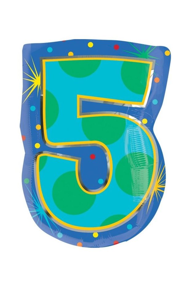 Number 5 Confetti Dots Balloon 35x50cm Decorations Party Supplies 35x50cm