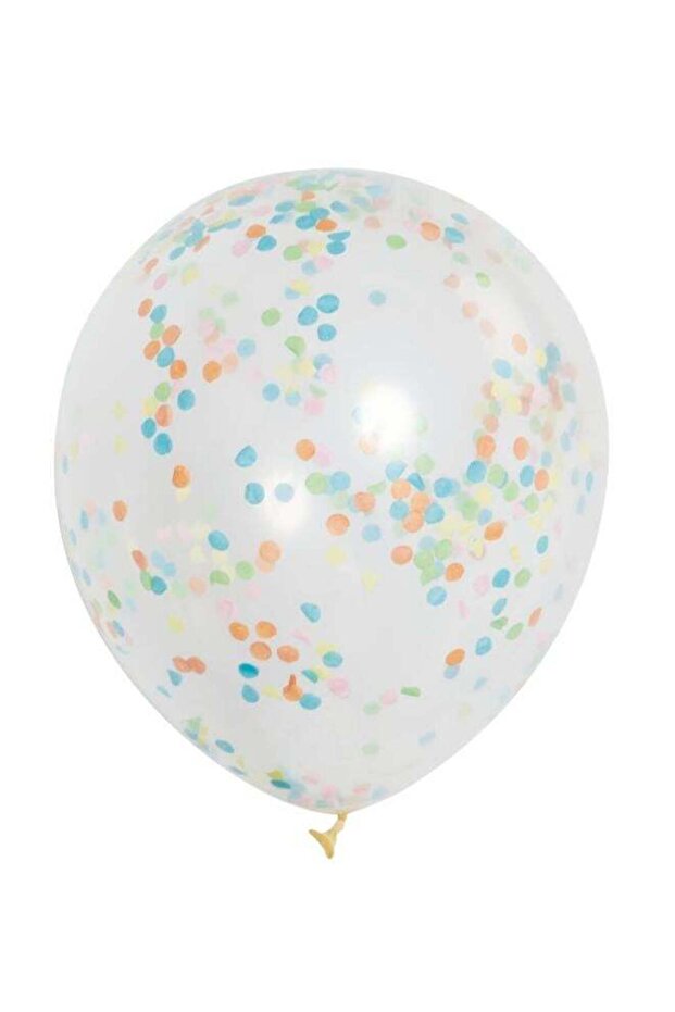 6 Pack 12" Bright Confetti Balloons