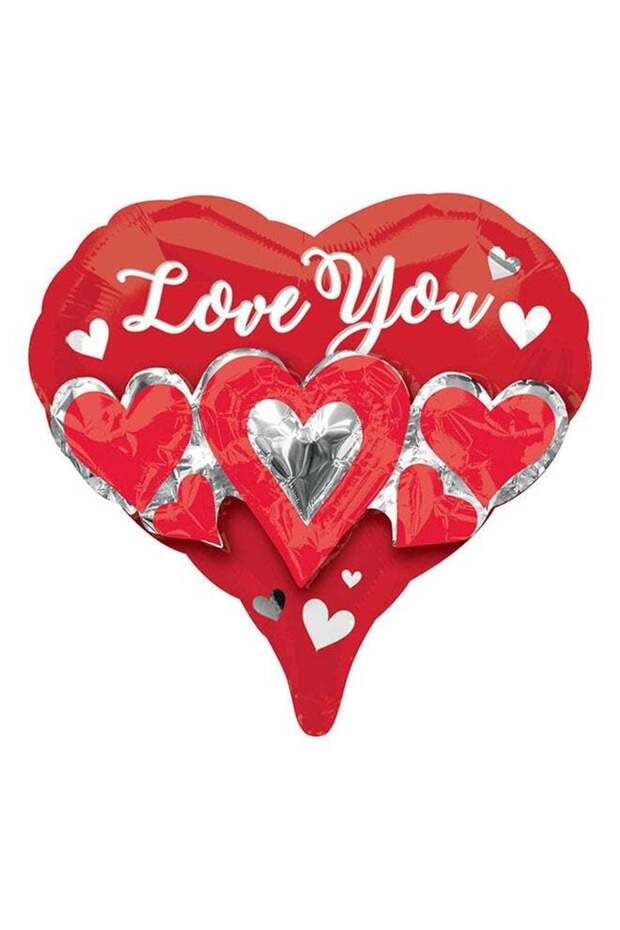 Three Times The Love Junior Shape Balloon 45Centimeter For Valentine'S Day 45centimeter Decorations