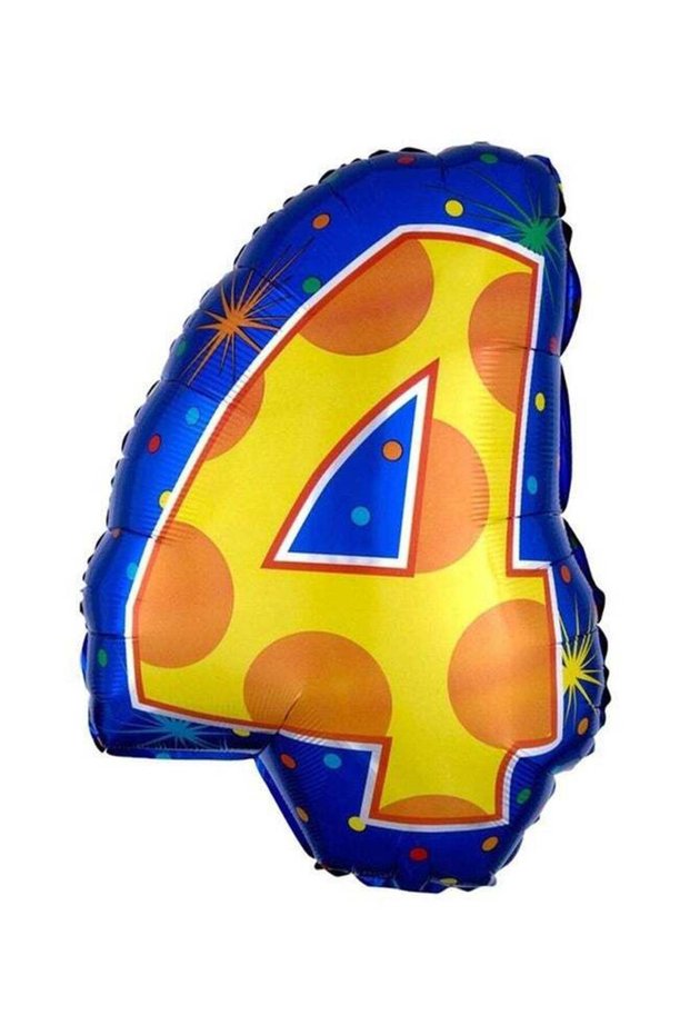 Number 4 Confetti Dots Balloon 35x50cm Decorations Party Supplies 35x50cm