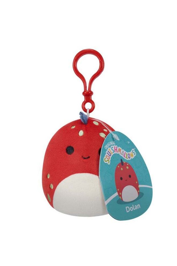 Little Plush 3.5 inch Clip-On Dolan Red Dino with Yellow Spots Officially Licensed Kellytoy Plush T