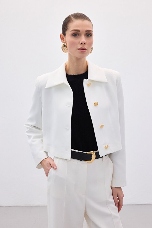 جاكيت قصير بأزرار - إكرو - 2