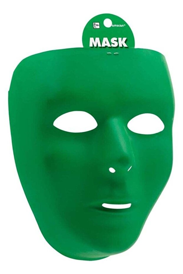 Amscan Full Face Mask-6 1/4" x 7 3/4", Green, 1 Pc