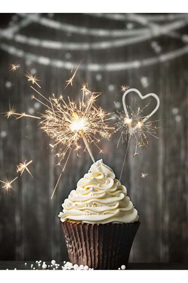 Silver Heart Sparkler Candle