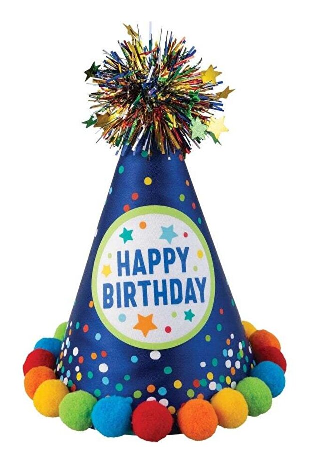 Primary Birthday Cone Hat - 8 1/4" x 6 1/4" | Blue | 1 Pc.