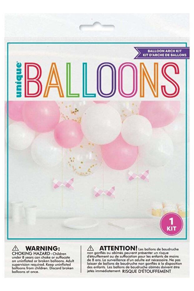 Pink Gingham 1St Birthday Balloon Arch Kit