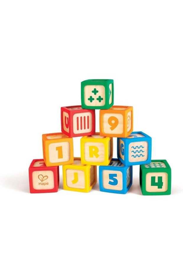 Abc Tiles 10-Piece Wooden Building Blocks Set Building Blocks From 6 Months