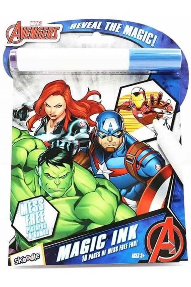 SKOODLE Disney Magic Ink Pictures Coloring Activity Books with Mess Free Marker(Avengers)