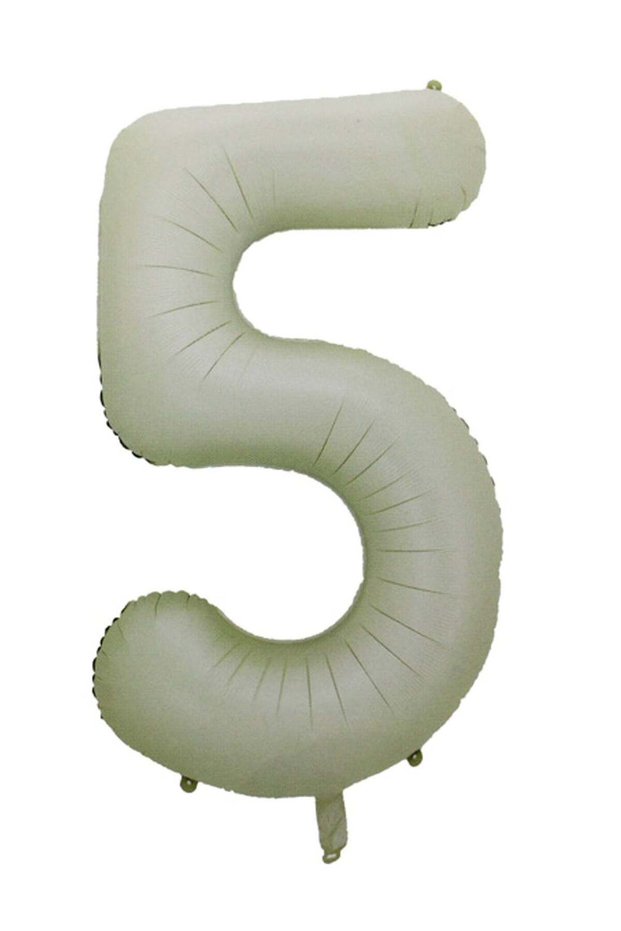 Foil Number Balloon 16" No.5 Cream Color