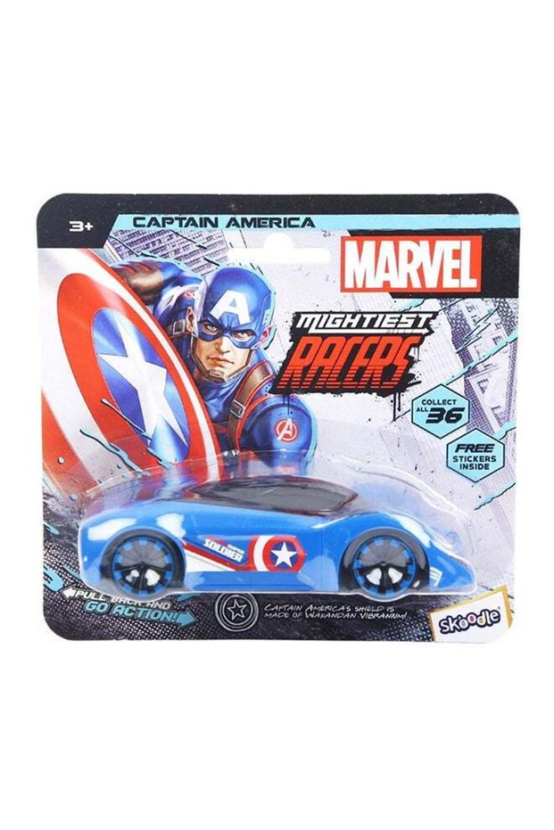 Marvel Skoodle Pull Back Mightiest Racer Captain America – Toy Vehicle for Kids Ages 3+