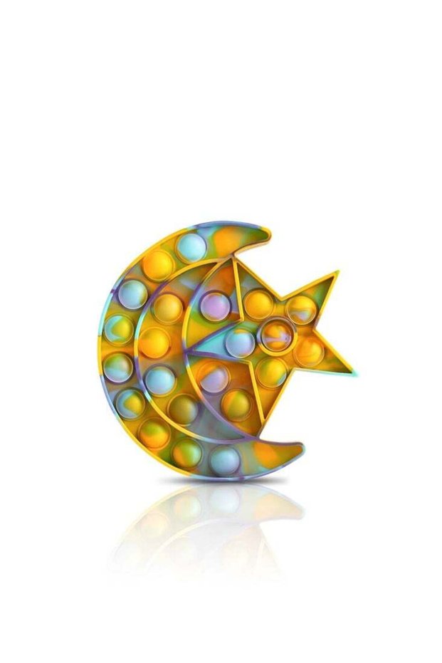 HILALFUL Push Pop Fidget Toy - Crescent Moon | Sensory Play for Kids | Push Pop Bubble | Silicone |
