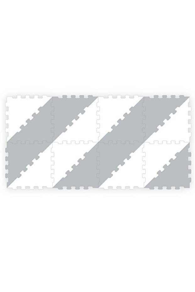 Sunta 2 Colours Triangle Puzzle Floor Mat - Grey - 16 pcs