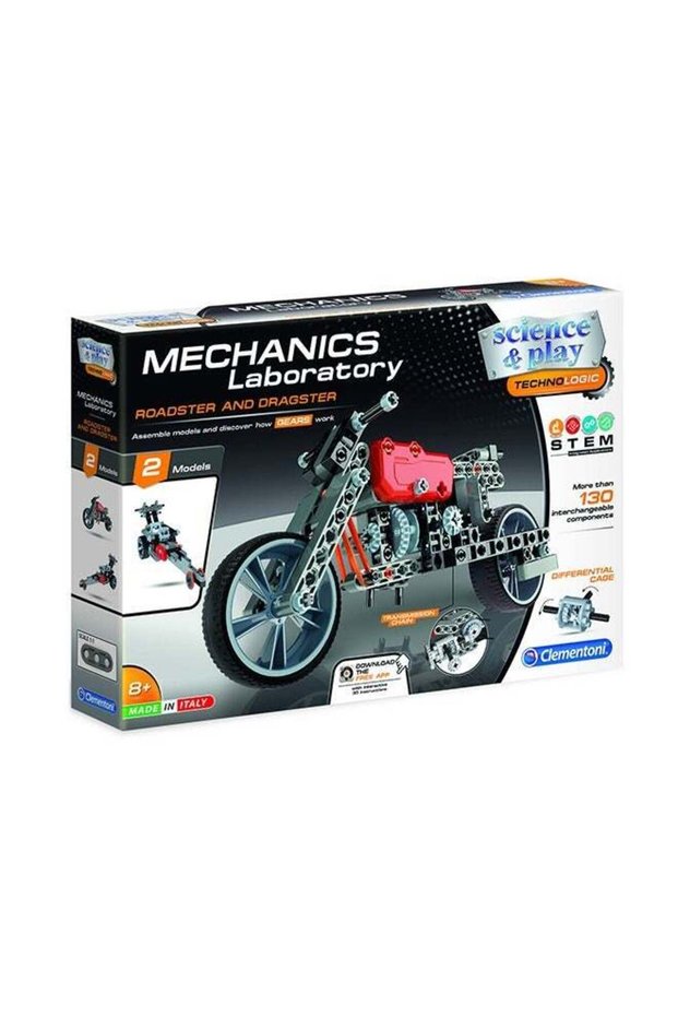 Mech Lab Roadster and Dragster Building Kit | STEM Mechanics & Engineering Set | 130+ Pieces | Educ