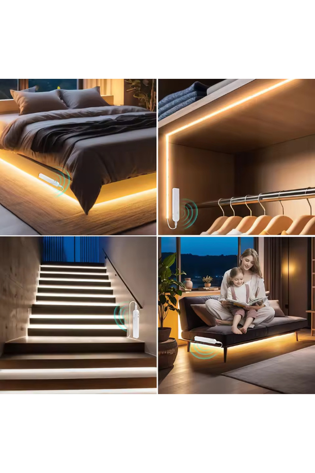 COB LED strip with motion sensor, timer and intensity adjustment, 3m - 2