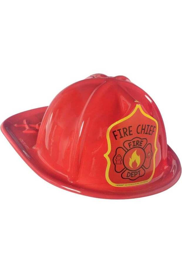 Children's Fireman Plastic Hat | Red | 1 Pc.