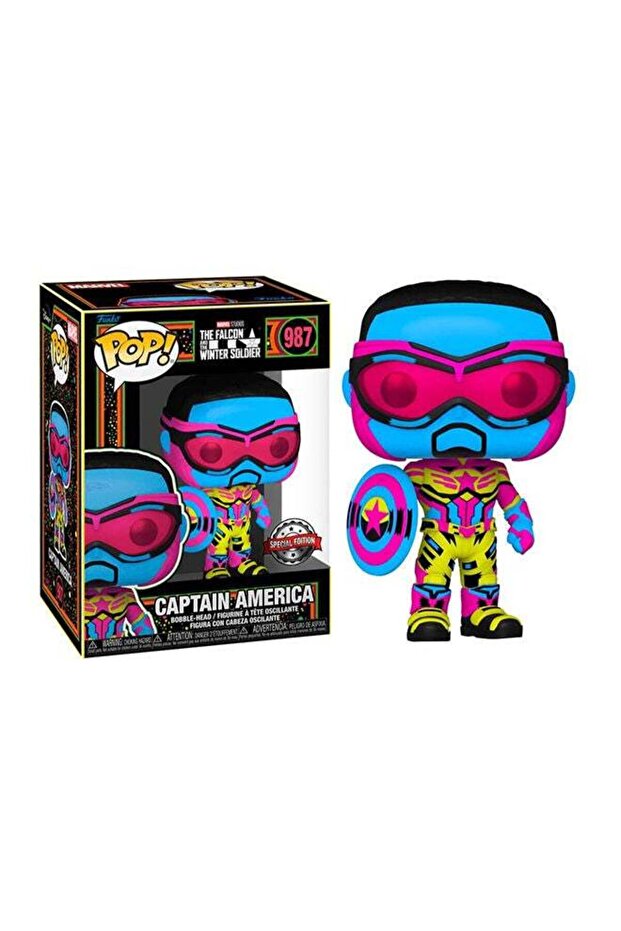 Marvel F&WS - Captain America (Blacklight)(Exc), Collectible Action Vinyl Figure - 62755