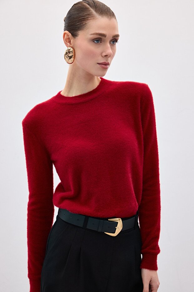 Sakallı Triko - Bordo - 5