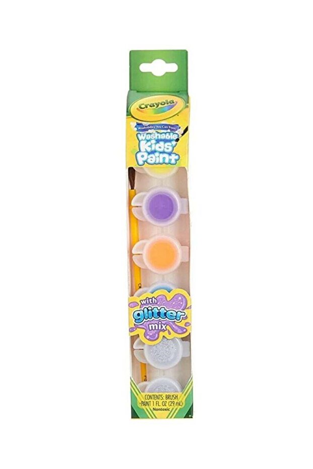 Crayola Washable Kids Paint Pots Glitter Effects 6pc