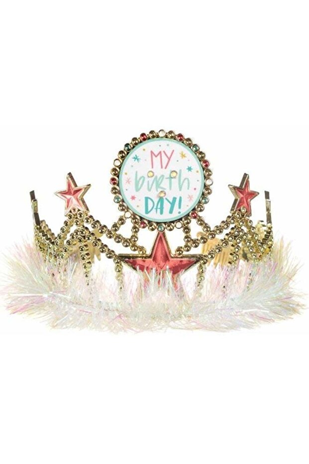 My Birthday Sparkly Light Up Tiara - 3.63" x 6.5" | Gold | 1 Pc.