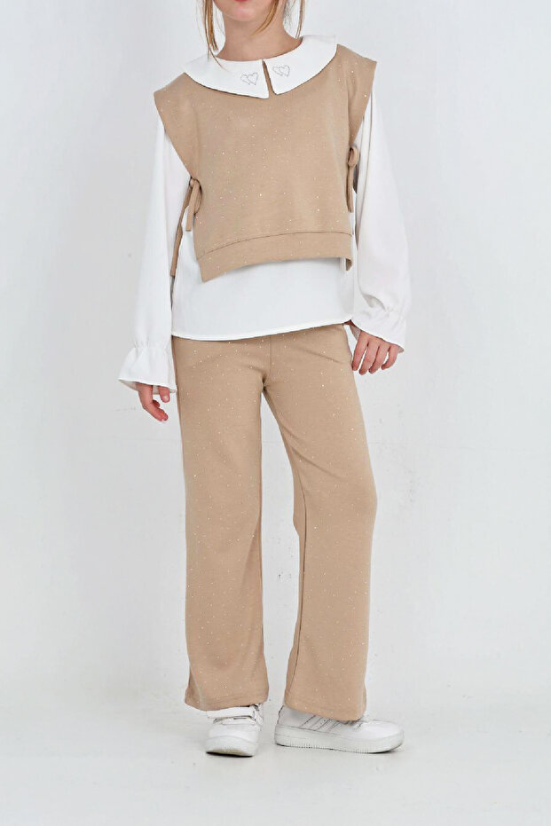 Girl's 3-Piece Set (Pants+Vest+Blouse) 12430