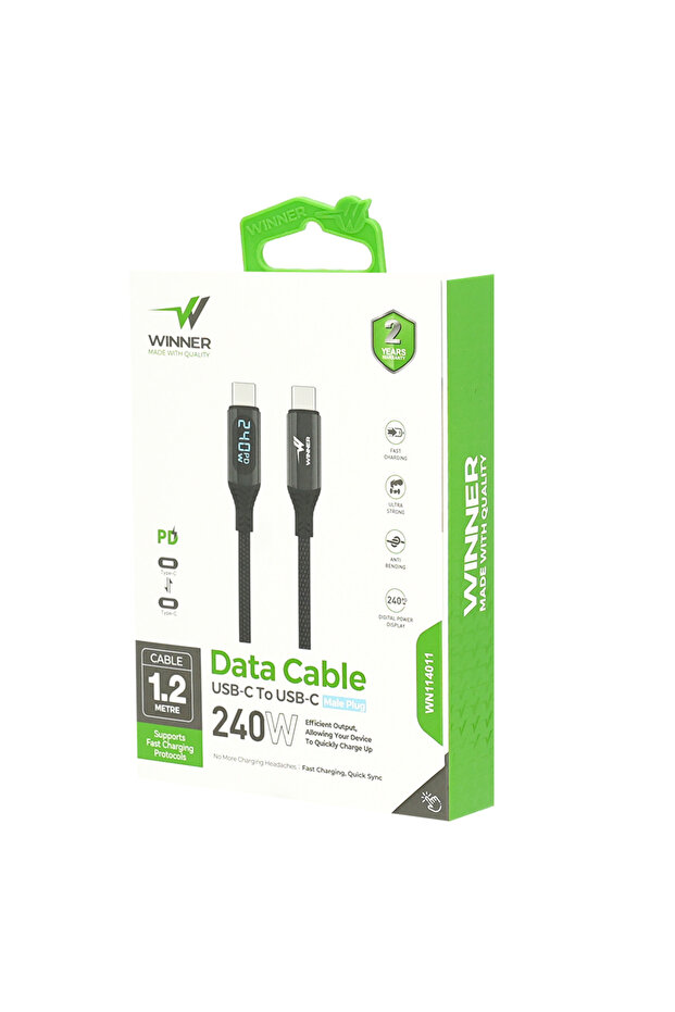 كابل من النوع C بقوة 240 واط (من النوع C إلى النوع C) - 4