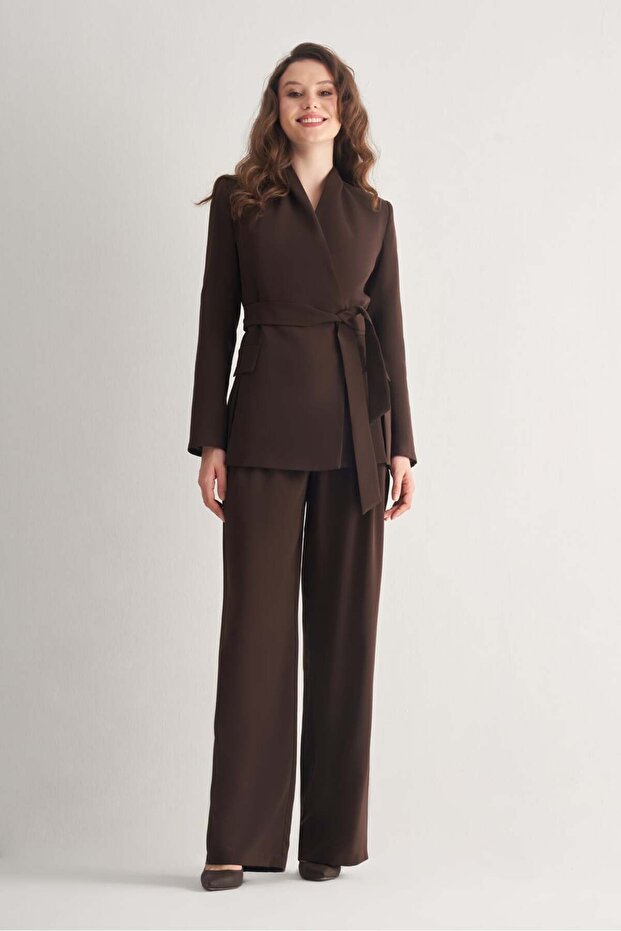 Bağlama Detaylı Ceket - 1