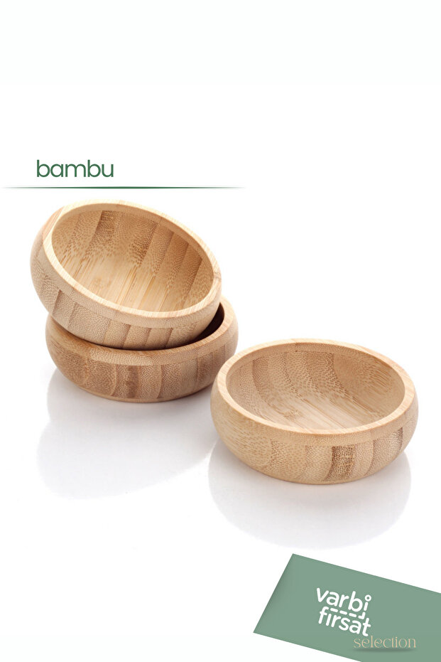 3’lü Bambu Çerezlik Sunum Seti - 2