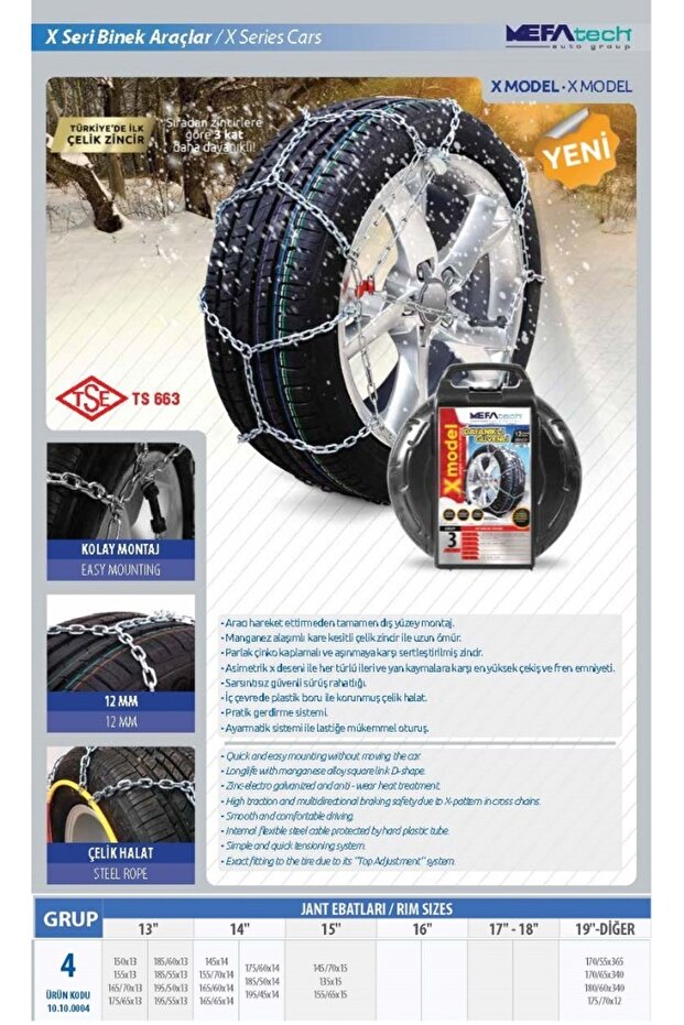 : MEFATECH ZİNCİRİ XTAKMATIK X04