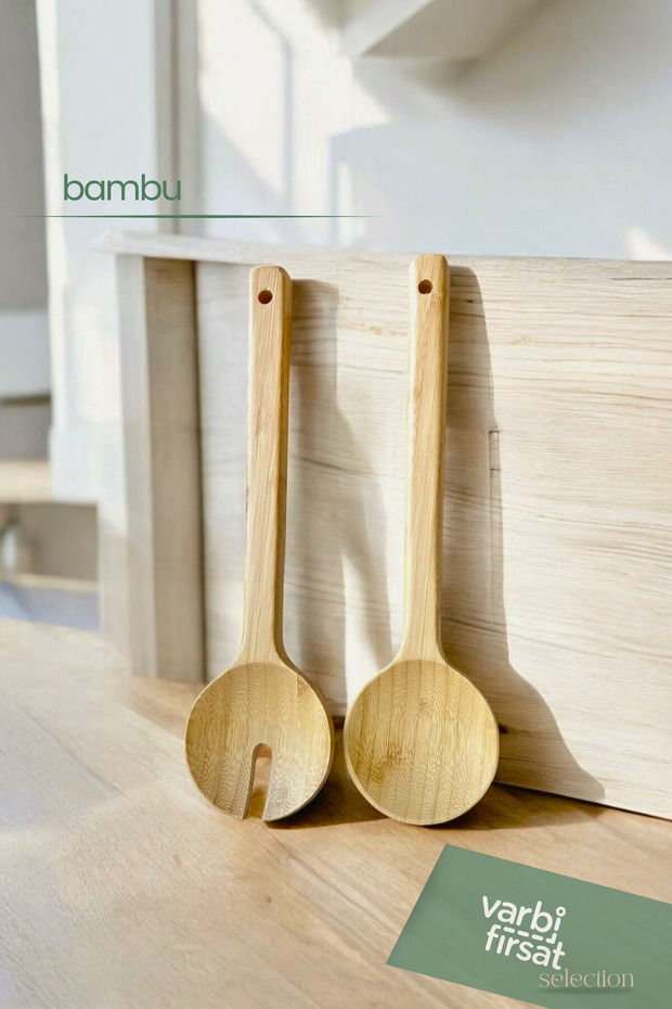 2’li Bambu Servis Seti (Kaşık & Çatal) - 3